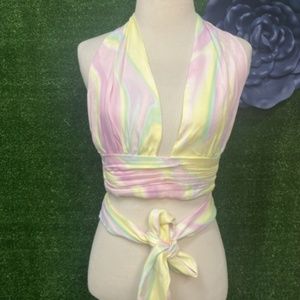 Zara Colorful Pastel Halter Top